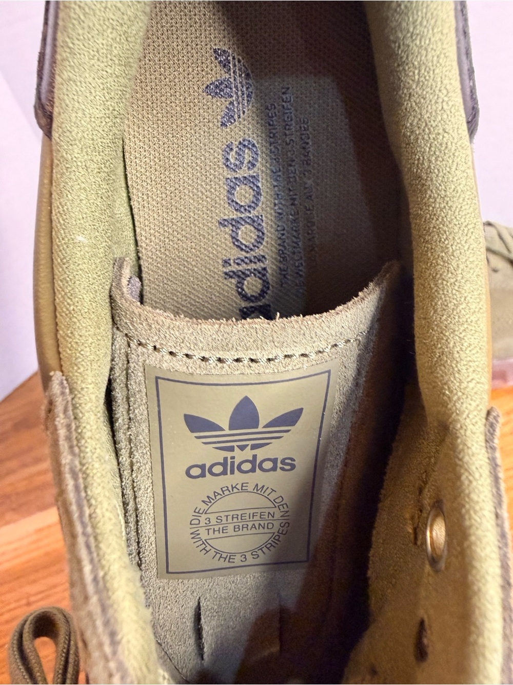 Adidas Originals Handball SpezialxTorsion Olive Green Gum Sole Sneakers Men 8.5 - Picture 4 of 8